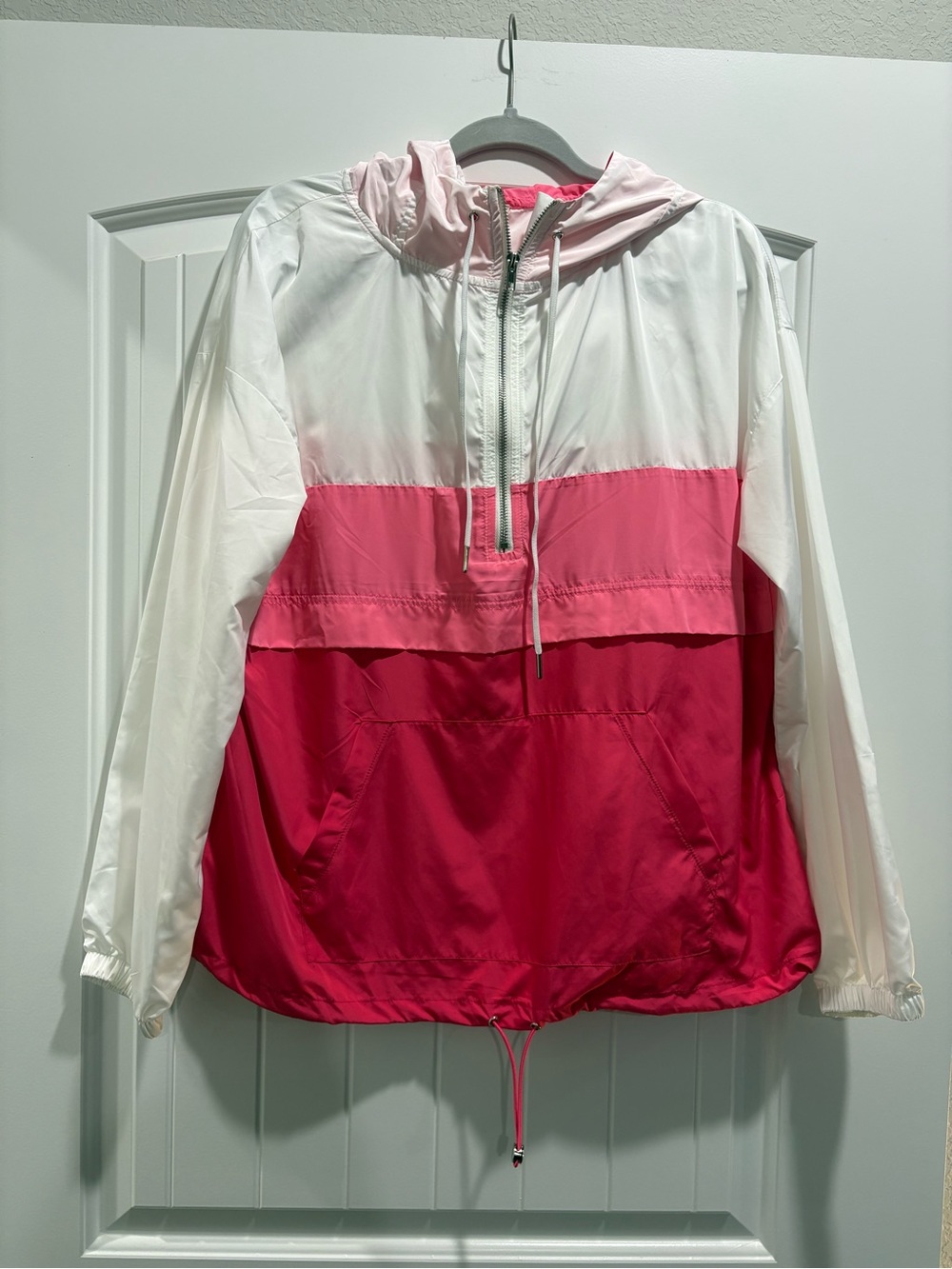 Main Strip Pink Colorblock Anorak Windbreaker Jacket M Hooded